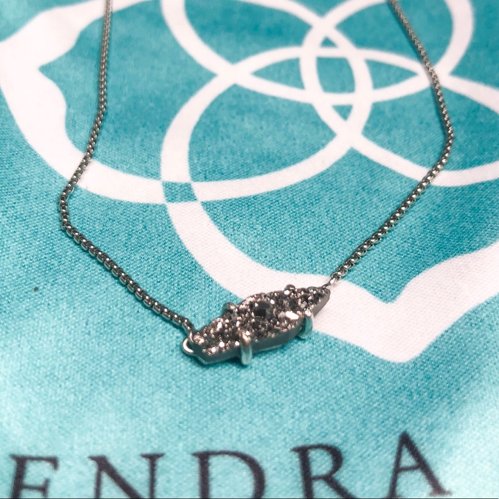 Kendra Scott Silver with Platinum Drusy Necklace